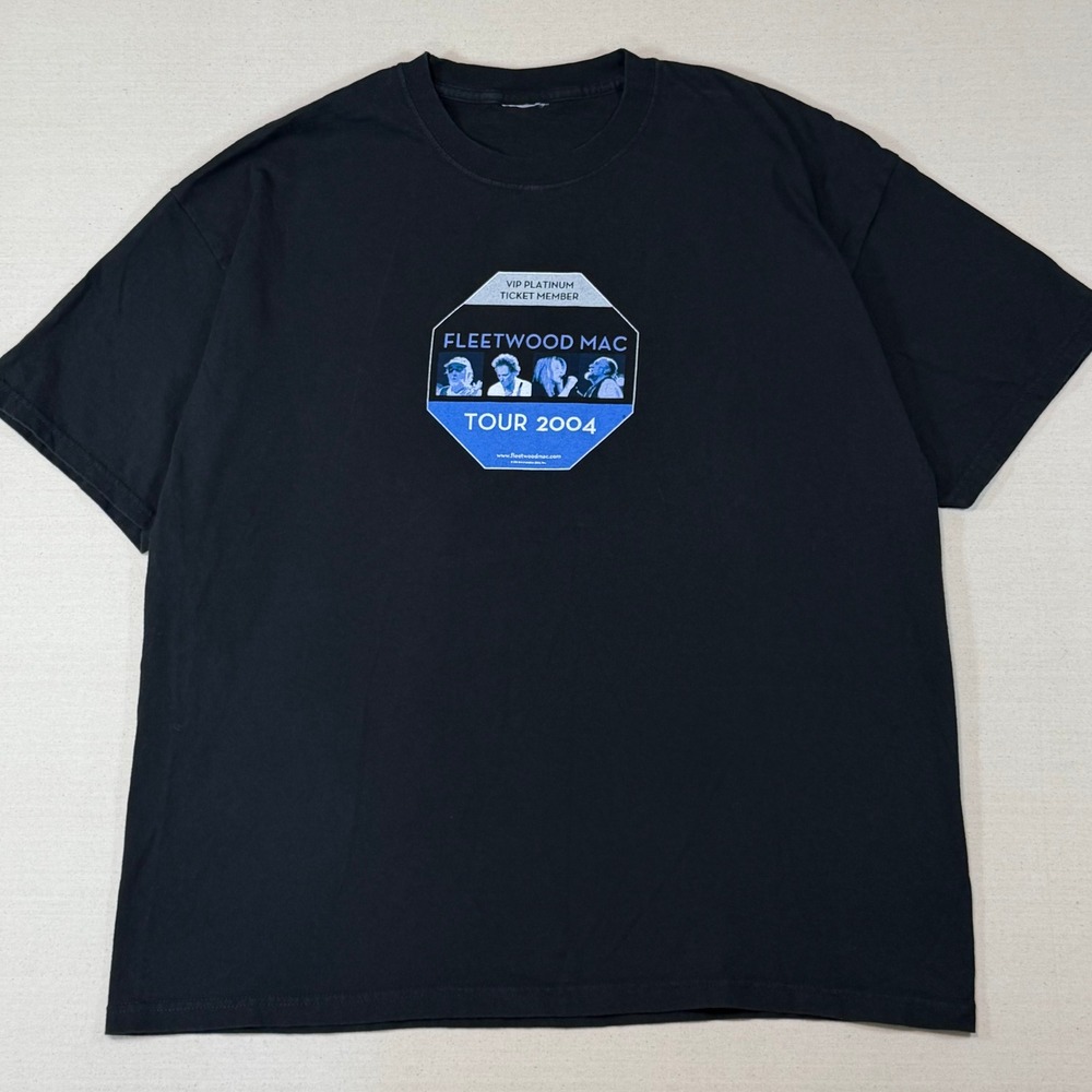 Vintage Fleetwood Mac Tour 2004 VIP Platinum Ticket Member T-Shirt Black Mens XL